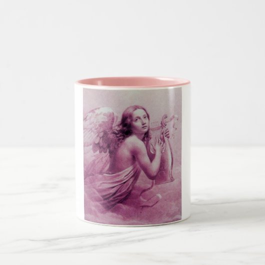 ANGEL SPIELEN LYRA ÜBER DEM KLOUDS Pink Zweifarbige Tasse (Mittel)