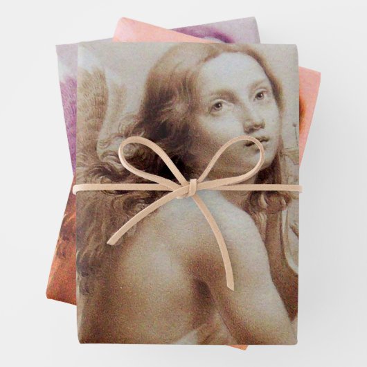 ANGEL SPIELEN LYRA ÜBER DIE KLOUDS Brown Red Pink Geschenkpapier Set (Beispiel)