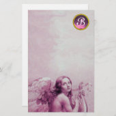 ANGEL SPIELEN LYRA ÜBER DIE KLOUDS, GEM MONOGRAM BRIEFPAPIER (Vorne/Hinten)