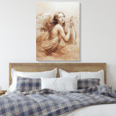 ANGEL SPIELEN LYRA ÜBER DIE KLOUDS LEINWANDDRUCK (Insitu (Schlafzimmer))