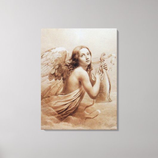 ANGEL SPIELEN LYRA ÜBER DIE KLOUDS LEINWANDDRUCK (Vorderseite)