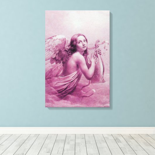 ANGEL SPIELEN LYRA ÜBER DIE KLOUDS LEINWANDDRUCK (Insitu (Holzboden))