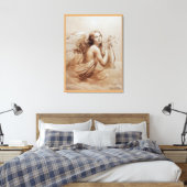 ANGEL SPIELEN LYRA ÜBER DIE KLOUDS LEINWANDDRUCK (Insitu (Schlafzimmer))