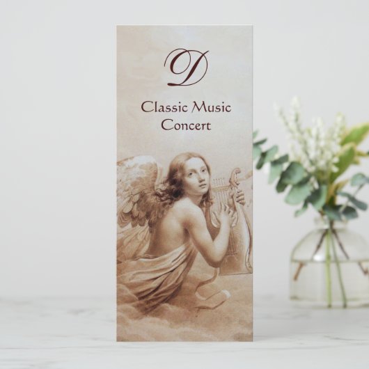 ANGEL SPIELEN LYRA ÜBER DIE KLOUDS, Monogramm Einladung (Stehend Vorderseite)