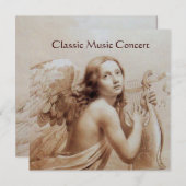 ANGEL SPIELEN LYRA ÜBER DIE KLOUDS, Monogramm Gold Einladung (Vorne/Hinten)