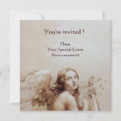 ANGEL SPIELEN LYRA ÜBER DIE KLOUDS, Monogramm Gold Einladung (Rückseite)