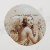 ANGEL SPIELEN LYRA ÜBER DIE KLOUDS, Monogramm Sepi Einladung (Vorne/Hinten)