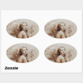 ANGEL SPIELEN LYRA ÜBER DIE KLOUDS OVALER AUFKLEBER (Blatt)