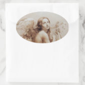 ANGEL SPIELEN LYRA ÜBER DIE KLOUDS OVALER AUFKLEBER (Tasche)