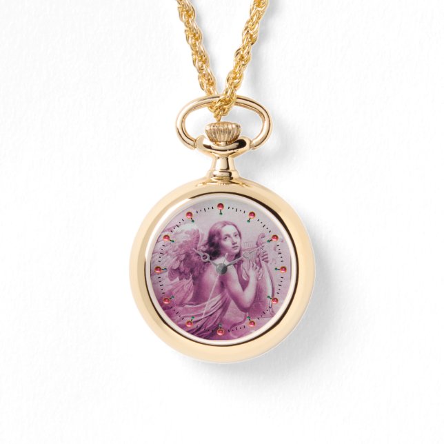 ANGEL SPIELEN LYRA ÜBER DIE KLOUDS Pink Armbanduhr (Vorderseite)