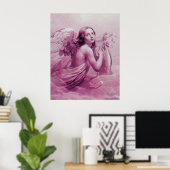 ANGEL SPIELEN LYRA ÜBER DIE KLOUDS Pink Poster (Heimbüro)
