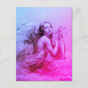 ANGEL SPIELEN LYRA ÜBER DIE KLOUDS POSTKARTE