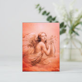ANGEL SPIELEN LYRA ÜBER DIE KLOUDS Red Hues Postkarte (Stehend Vorderseite)
