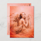 ANGEL SPIELEN LYRA ÜBER DIE KLOUDS Red Hues Postkarte (Vorne/Hinten)