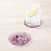 ANGEL SPIELEN LYRA ÜBER DIE KLOUDS, rosa Sandstein Untersetzer (Seite)