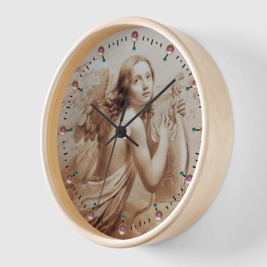 ANGEL SPIELEN LYRA ÜBER DIE KLOUDS SEPIA Brown Wanduhr (Winkel)