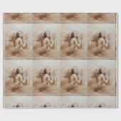 ANGEL SPIELEN LYRA ÜBER DIE KLOUTEN braun Geschenkpapier (Flach)