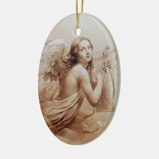 ANGEL SPIELEN LYRA ÜBER DIE KLOUTEN braun Keramikornament (Links)