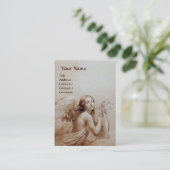 ANGEL SPIELEN LYRA ÜBER DIE KLOUTEN, Perlpapier Visitenkarte (Stehend Vorderseite)