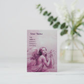 ANGEL SPIELEN LYRA ÜBER DIE KLOUTEN, Perlpapier Visitenkarte (Stehend Vorderseite)