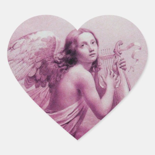 ANGEL SPIELEN LYRA ÜBER DIE KUCHEN, DAS Herz Herz-Aufkleber (Vorderseite)