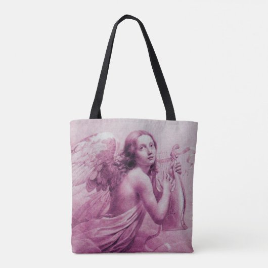 ANGEL SPIELEN LYRA ÜBER DIE SCHLIESSEN Antikes Ros Tasche (Rückseite)