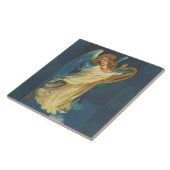 Angel spielt Musik auf der Harfe-Keramik Fliese (Seite)