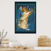 Angel spielt Musik auf einem Harfenposter Poster (Küche)