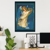 Angel spielt Musik auf einem Harfenposter Poster (Heimbüro)