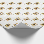 Angel spielt Trumpet Gold White Christmas Geschenkpapier (Ecke)