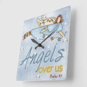 Angel Square Wall Clock Quadratische Wanduhr (Winkel)
