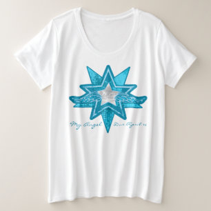 Angel star ergänzen Baby Scan Mutterschaftsblau & Große Größe T-Shirt