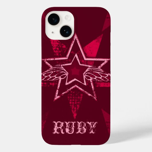 Angel Star individuelle Name ruby red Case-Mate iPhone Hülle (Rückseite)