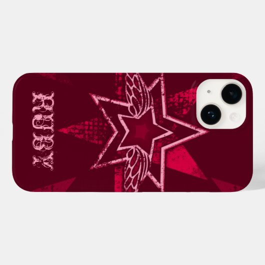 Angel Star individuelle Name ruby red Case-Mate iPhone Hülle (Rückseite (Horizontal))