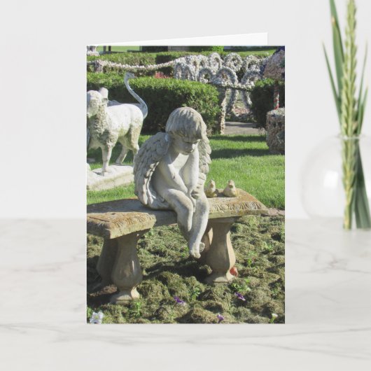 Angel Statue auf der Bench Inspiration Zitat-Karte Karte (Vorderseite)