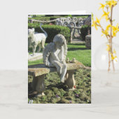 Angel Statue auf der Bench Inspiration Zitat-Karte Karte (Gelbe Blume)