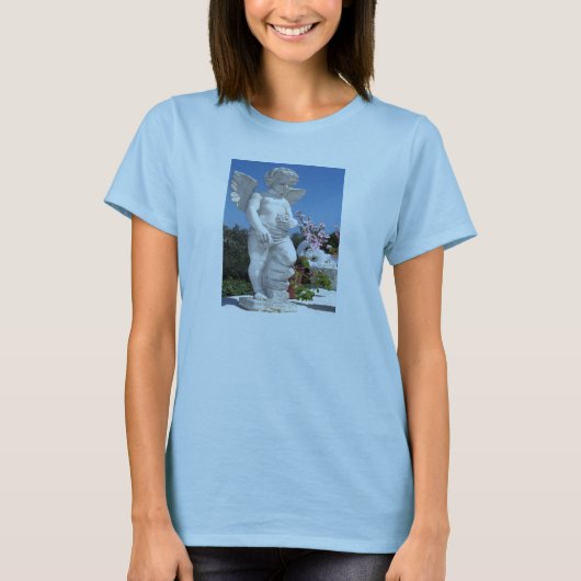 Angel Statue in Baby Blue T-Shirt (Vorderseite)