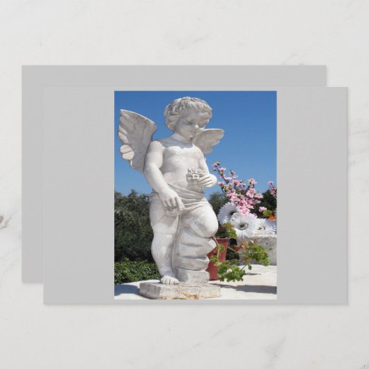 Angel-Statue in Grau I (Vorne/Hinten)