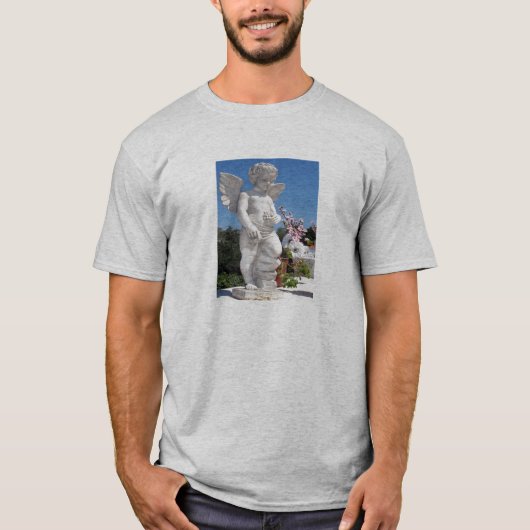 Angel-Statue in Grau T-Shirt (Vorderseite)