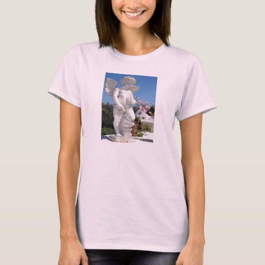 Angel Statue in Rosa T-Shirt (Vorderseite)