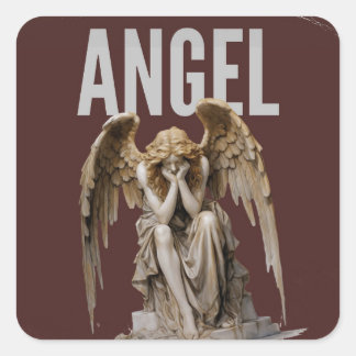 Angel Statue Kiss-Cut Vinyl Decal Quadratischer Aufkleber