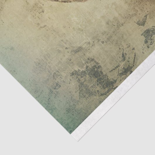 Angel Statue mit Patina Decoupage Seidenpapier (Ausschnitt)