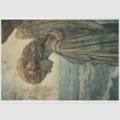 Angel Statue mit Patina Decoupage Seidenpapier (Vorderseite)