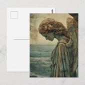 Angel Statue mit Patina Postkarte (Vorne/Hinten)