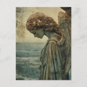 Angel Statue mit Patina Postkarte (Vorderseite)