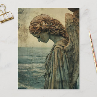 Angel Statue mit Patina Postkarte