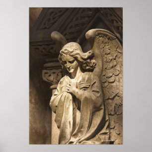 Angel Statue with Crossed Hands, Buenos Aires Poster