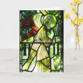 Angel Stected Glass Greetings Card Karte (Gelbe Blume)