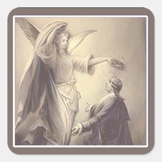 Angel Sticker<Brown> Quadratischer Aufkleber (Vorderseite)