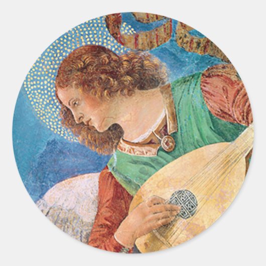 Angel-Sticker Runder Aufkleber (Vorderseite)